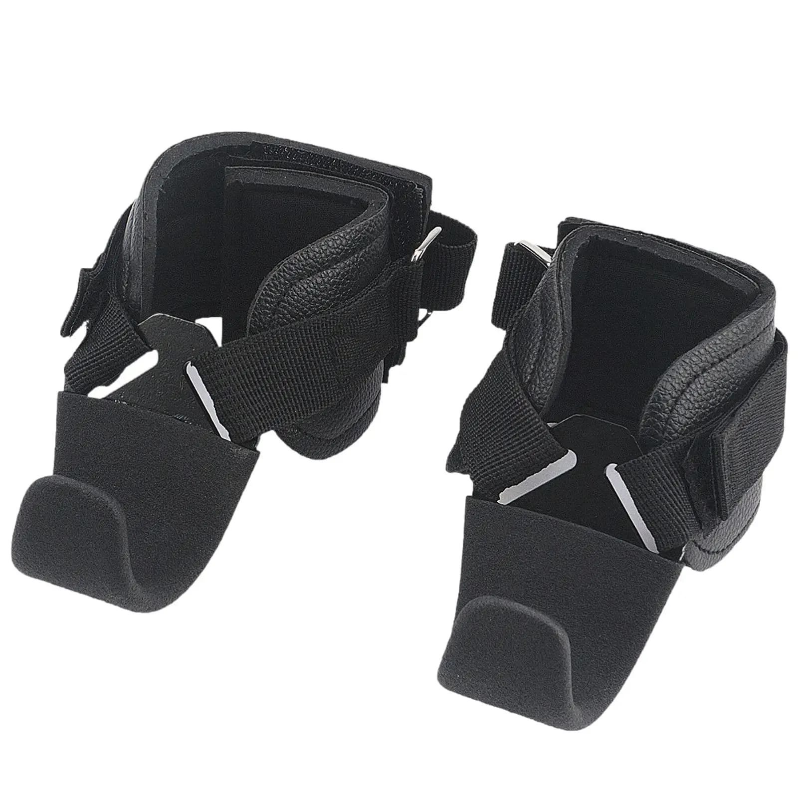 Couple of weight lifting hooks Practical adjustable grips Traction bar Hooks for hanging for shoulder straps Training for strength Fitness Gym