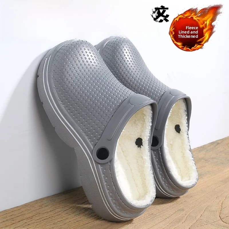 Pantofole Impermeabili in Cotone da Uomo, Nuove Invernali, da Interno, con Fondo Spesso Antiscivolo, Resistenti all'Usura, in Pile Caldo e Antifreddo, per Coppie