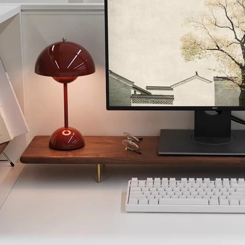 Supporto per monitor in legno Tappetino portaoggetti da tavolo moderno e elevato Tavolino di lusso multifunzionale Tavoli per computer da camera da letto Mobili