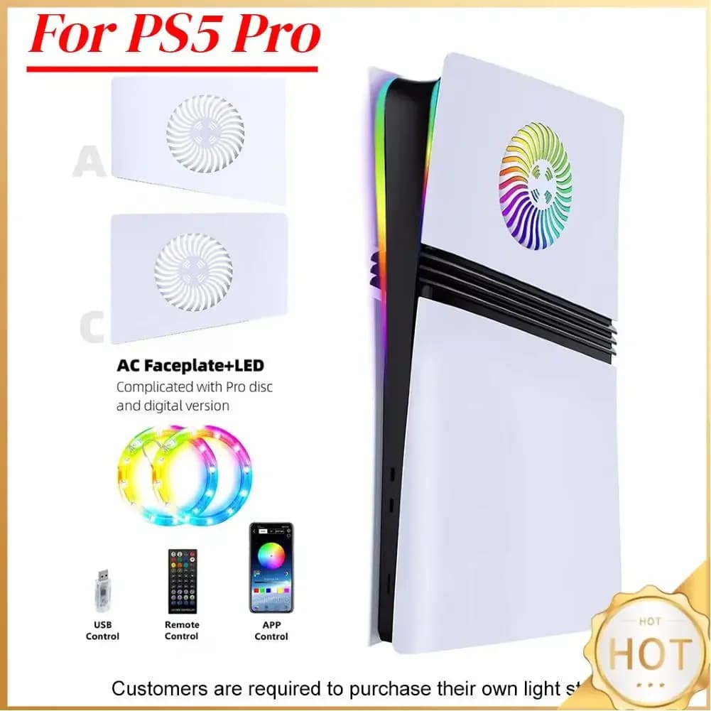 Cover per PS5 Pro con ventola di raffreddamento, guscio protettivo rigido in ABS antigraffio, accessori per PS5 Pro