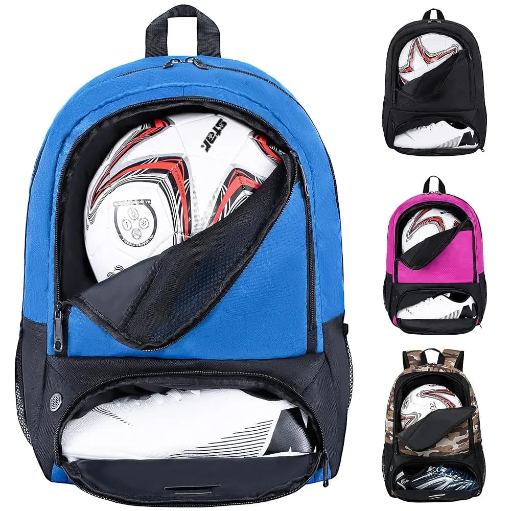 Borsa da Calcio - Zaino per Calcio, Pallavolo e Pallamano, Borsa Sportiva con Scomparto Separato per Scarpe