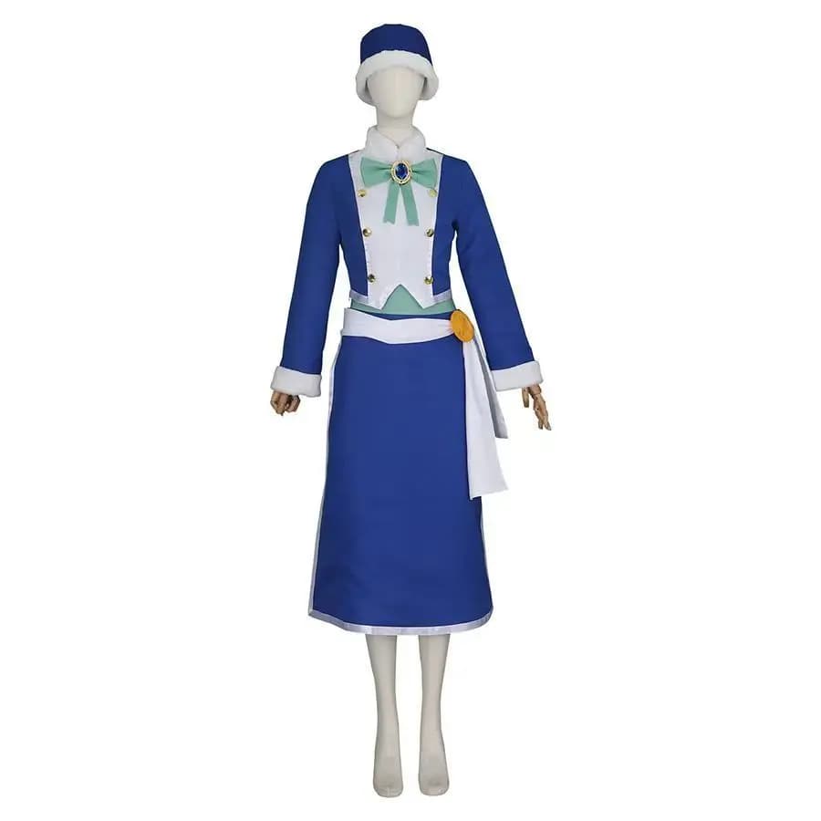 Fairy Tail Juvia Lockser Cosplay Costume - Full C-Suit Blue Long Dress for Women
