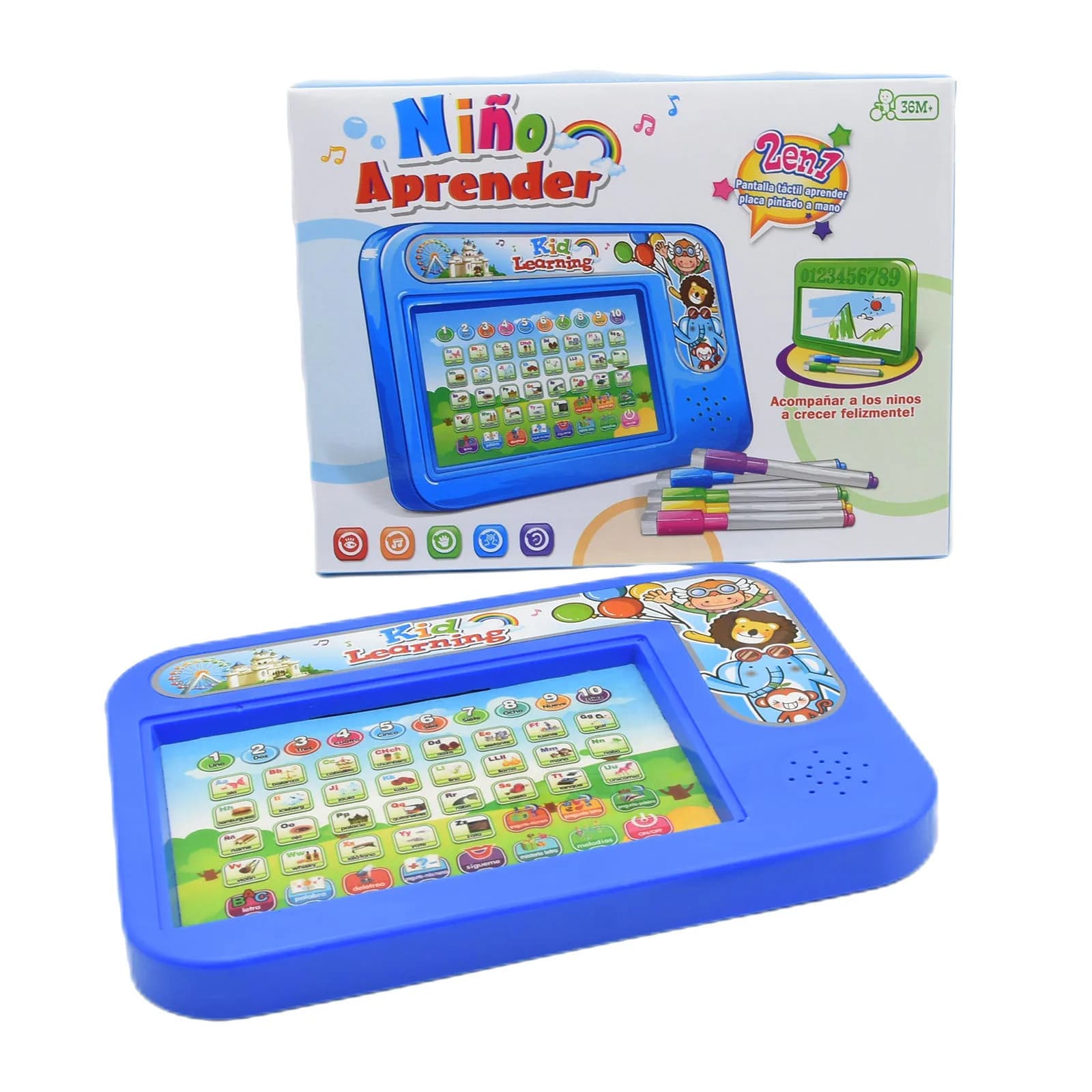 Tavoletta inglese spagnola Lettore di punti 2 in 1 Tavolo da disegno Giocattolo per bambini E-book
