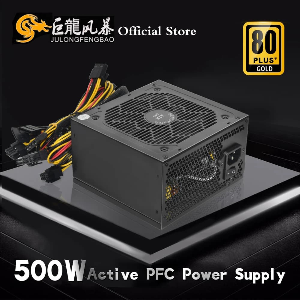 JULONGFENGBAO 110V 220V per PC ATX 500W 600W 800W Max 80Plus Gold 12V alimentatore da gioco universale per schede Video di fascia alta 24pin