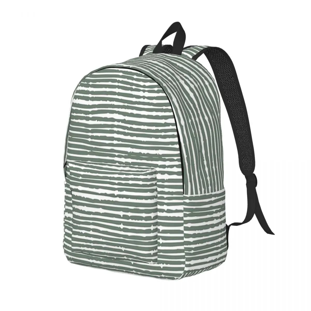 Zaino per studenti con strisce verdi astratte, borsa da scuola, zaino da viaggio per escursioni, per ragazzi e ragazze, borsa a tracolla alla moda