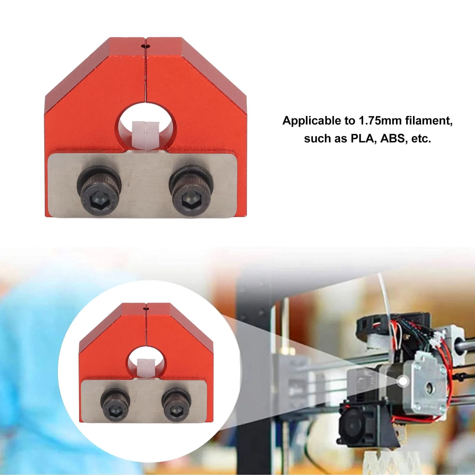 Connettore per Filamento Stampante 3D, Saldatore per Filamento, Sensore 1.75mm in Lega di Alluminio, Accessorio per Stampante 3D