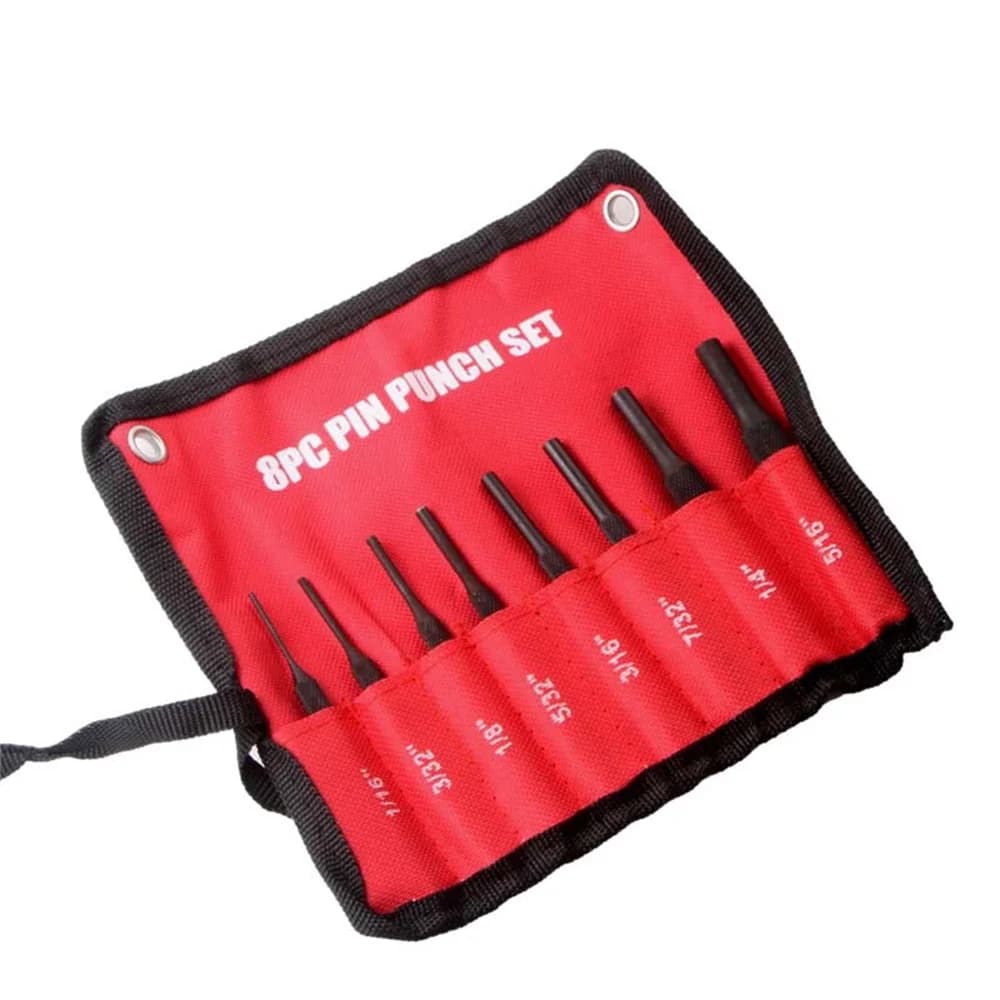 8-Piece Sales Punch Set with 8Pcs PIN Set,Round,Red Cloth Bag,Punching and Chiseling 9-,Cross-Border