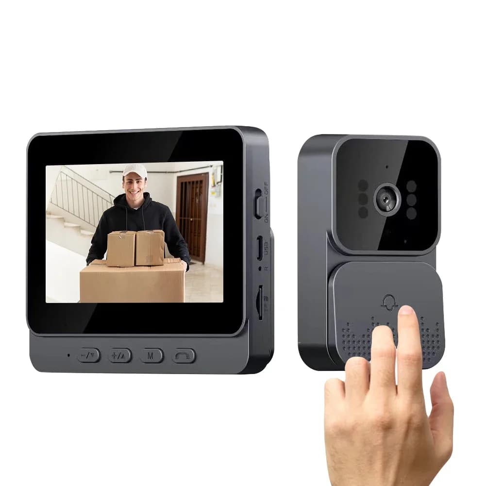 Videocitofono Wireless con Schermo IPS da 4,3 Pollici, Campanello Video 1080P 2.4G per Villa, Casa, Ufficio, Appartamento