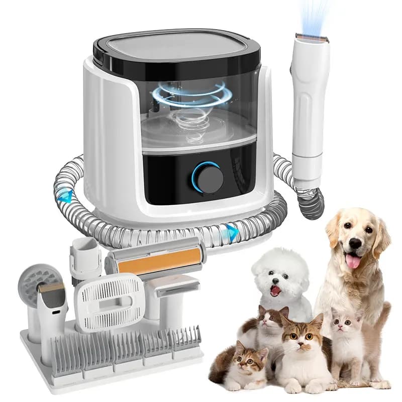 Wholesale Automatic Charge Pet Hair Clipper Suction Vacuum Low Noise Cat Dog Shedding Grooming Vacuum Cleaner Kit 5 Grooming