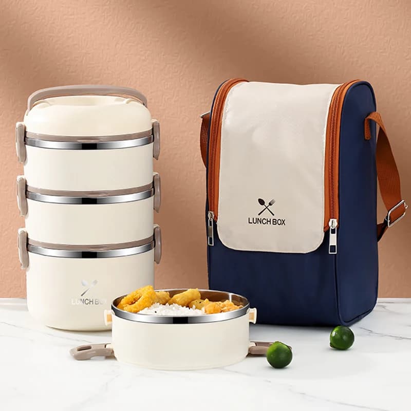 Lunch Box termico portatile Contenitore per il pranzo isolato multifunzione in acciaio inossidabile 304 con borsa termica per studenti scolastici
