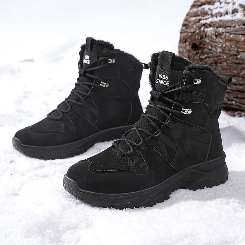 Scarpe da trekking all'aperto Scarpe invernali in velluto spesso di cotone Stivali da deserto Stivali invernali da allenamento per caccia da escursionismo resistenti all'usura