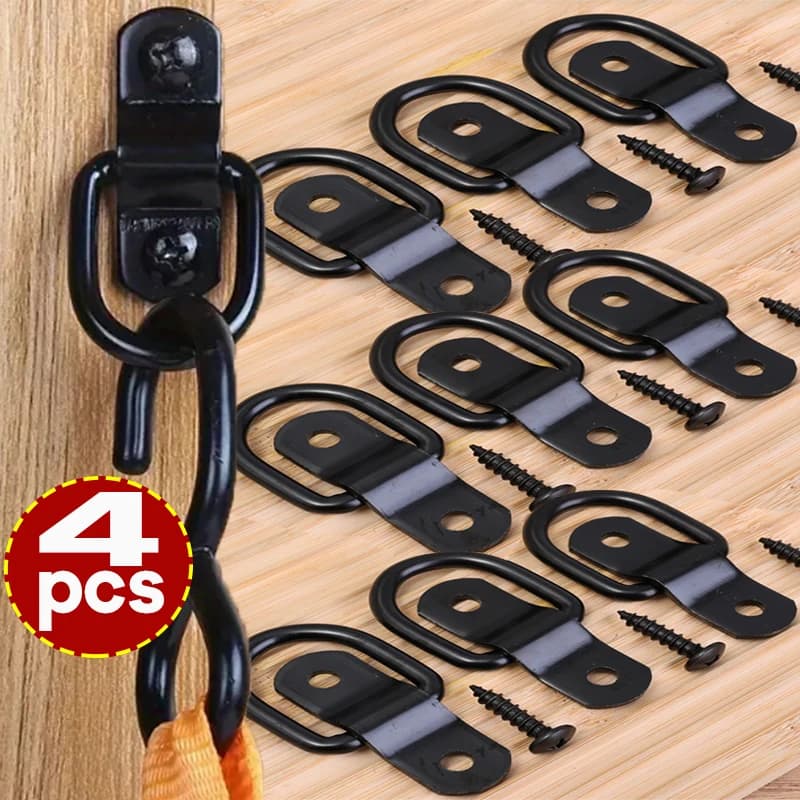 Car Traction Ring Hooks with Stainless Steel D Ring Anchoring Rings for Car Truck Lashing Rings for Floor Bag Lashing Rings for Trailers RV