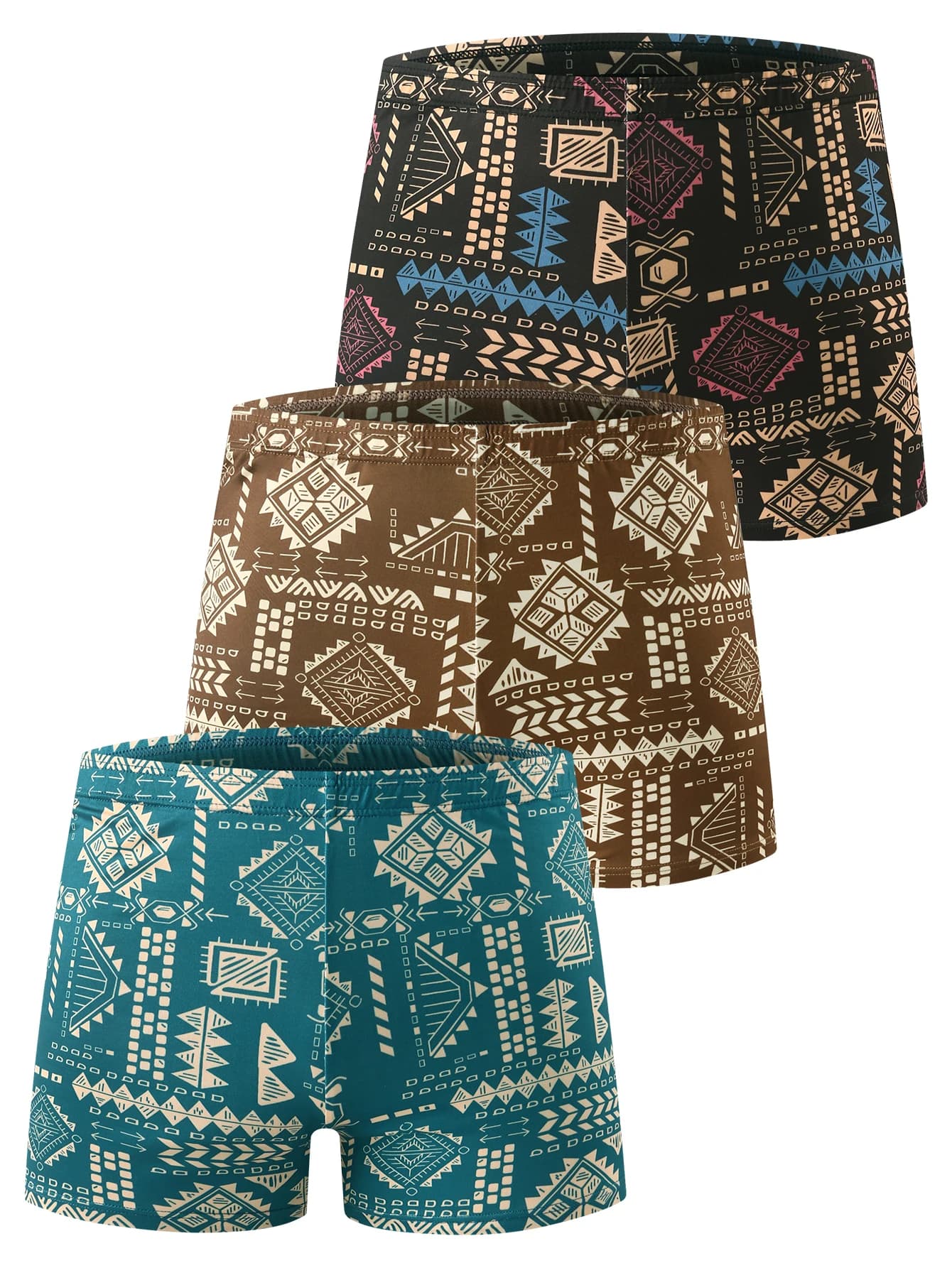 Set 3 pezzi - Intimo casual da uomo con motivo stampato completo; boxer