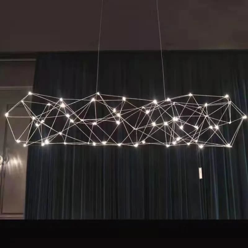 Lampada a Sospensione Nordic Cube, Moderna e Lussuosa, Luce LED Effetto Lucciola per Tavolo da Pranzo, Soggiorno, Reception, Illuminazione Creativa