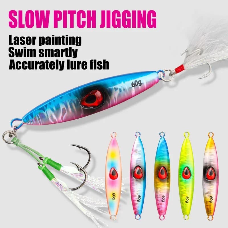 1 pz esche da jigging 40g 60g 80g metallo jig affondamento passo biomimetico pesce piastra di ferro esca pesca in barca pesca in mare sgombro tonno