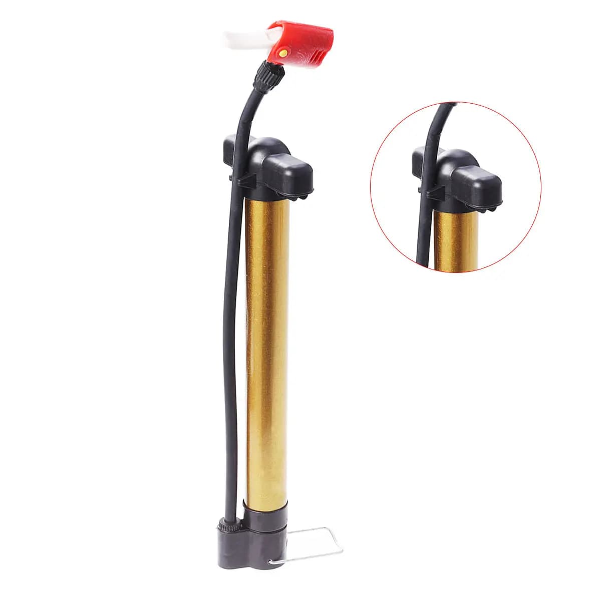 Portable Bike Tire Pump with Long Aluminum Alloy Barrel Dual Valve Head for Bicycle Mountain Road Cycling Inflatable Balls