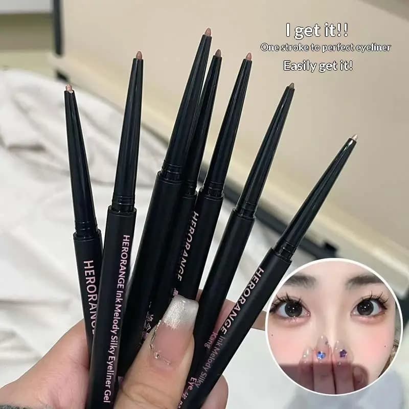 HERORANGE Matita gel per eyeliner Penna per eyeliner opaca ultrafine impermeabile a lunga durata Cosmetici per il trucco degli occhi facili da indossare