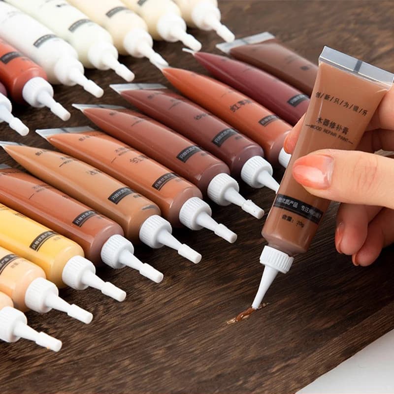 12 Color Wooden Paint Repair Paste, Deck Floor Enclosure Scratch Grips Finishing Paste, Anti-scratch Filler for Wooden Furniture