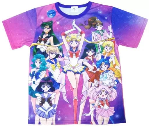 T-shirt con stampa integrale Bandai Pretty Guardian Sailor Moon All Senshi Galaxy, adatta a bambini/adulti per l'uso quotidiano e per l'allenamento
