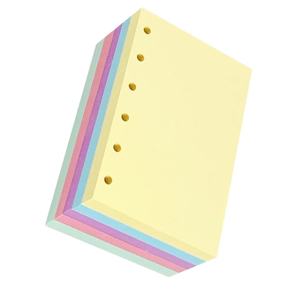 250 Pagine di Carta Colorata a Fogli Sciolti per Raccoglitore a 6 Fori, Organizer Ricaricabile, Quaderno Ricaricabile per Scuola e Ufficio