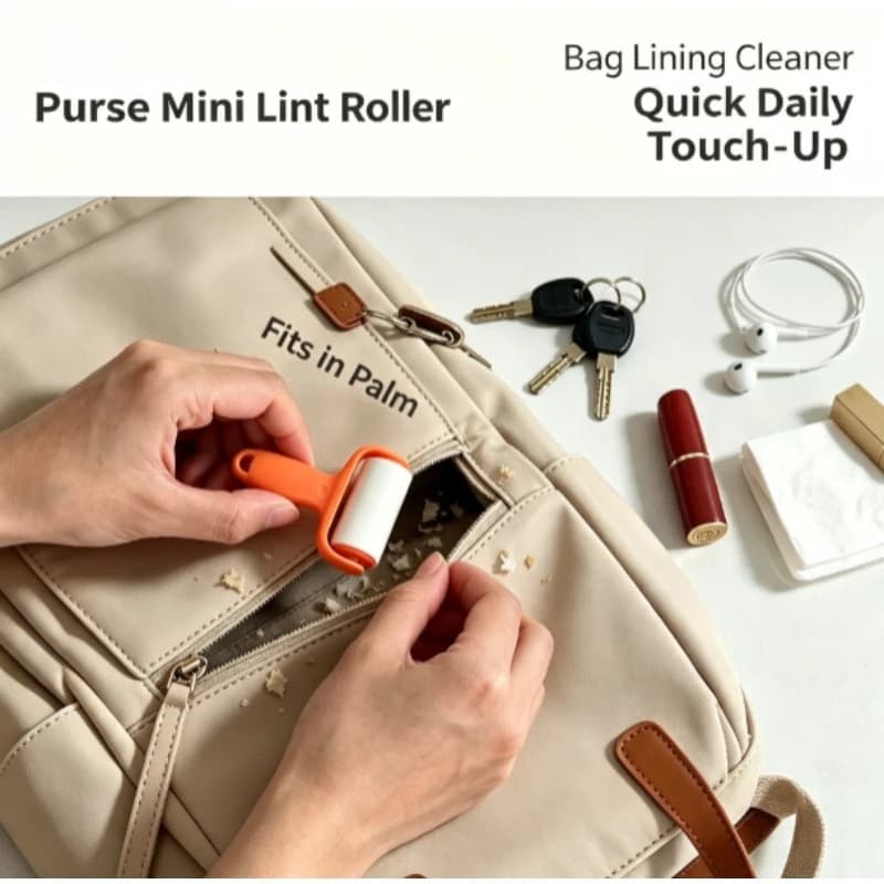 Mini Lint Roller with Refillable Removable Paper Small Portable Lint Rolling Brush High‑adhesion Pet Hair Cat Dog Hair