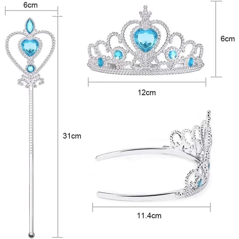 Vicloon Elsa Princess Tiara, Corona di Tiara e Bacchetta da fata Set di accessori per vestire Elsa per la festa