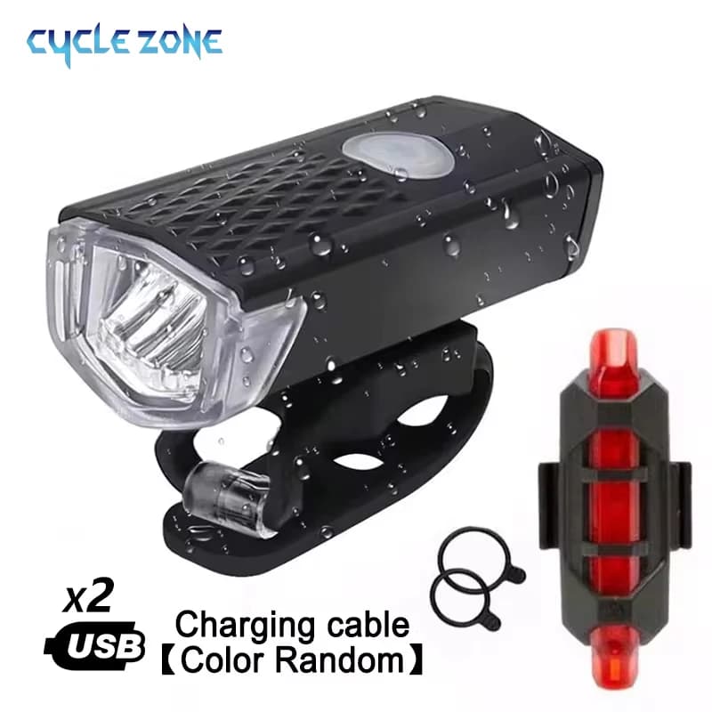 Bike Light Set Front Light with Backlight Rechargeable via USB Easy to install 3 mode Bike Accessories for Road Bike MTB