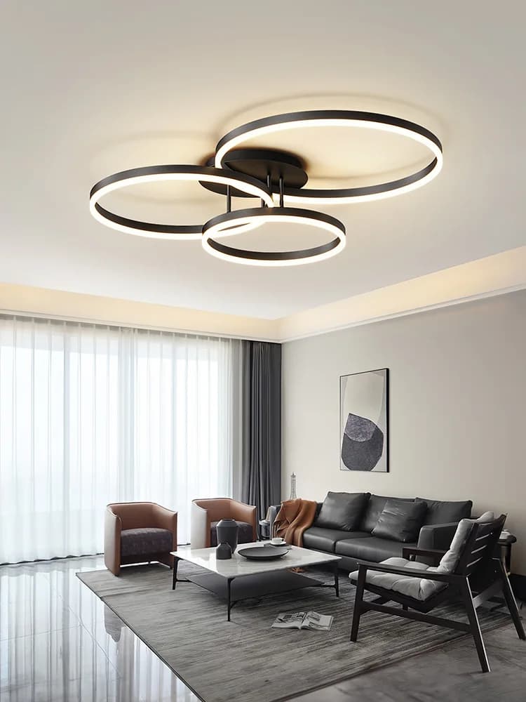 Lampadari Nordici Creativi a Cerchio per Camera da Letto, Soggiorno, Ristorante, Illuminazione Dorata, Luci a Soffitto ad Anello