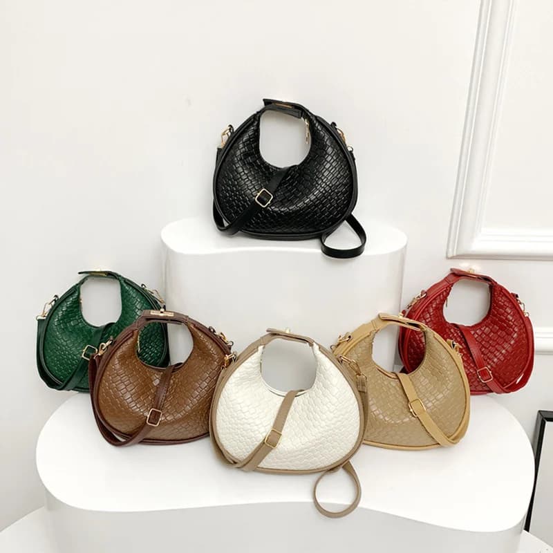 Crossbody Bag Small Capacity Shoulder PU Solid Lattice Luxury Designer Daily Women