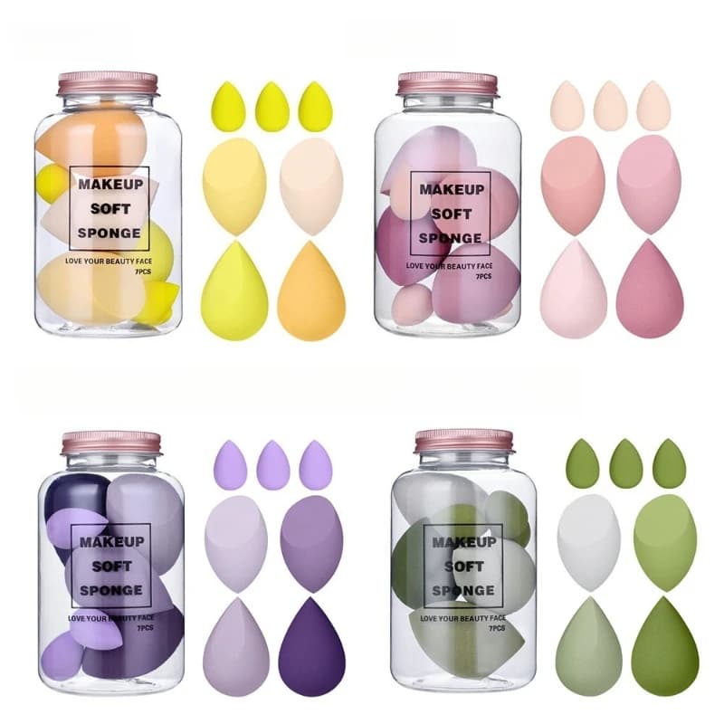 Set di 7 spugne per trucco, frullatore di bellezza ultra morbido e non assorbente per fondotinta liquido, soffio cosmetico non in lattice