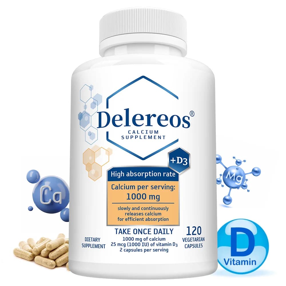 Integratore per la Salute delle Ossa con 1000 Mg di Calcio, 1000 UI di Vitamina D e Magnesio ad Alto Assorbimento per Adulti