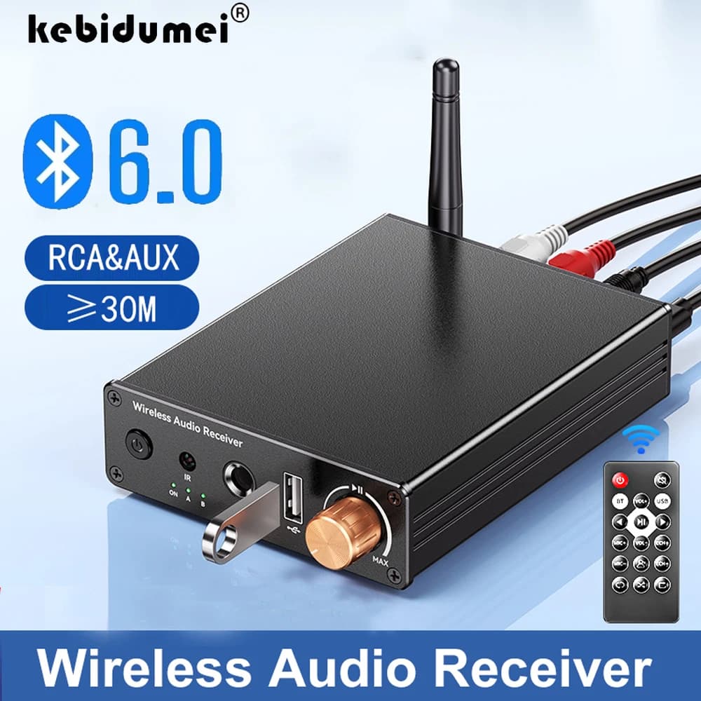 Ricevitore trasmettitore audio Bluetooth 6.0 3.5mm AUX/RCA/USB/6.5MM Microfono Karaoke Adattatore wireless Amplificatore stereo HiFi