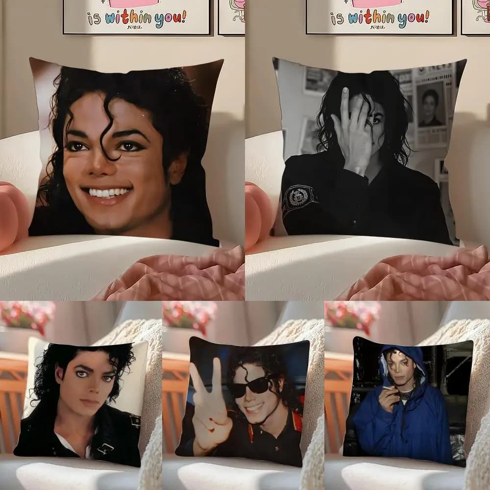 M-Michael J-Jackson Fodera per cuscino in lino, decorazione morbida per divano, casa, camera