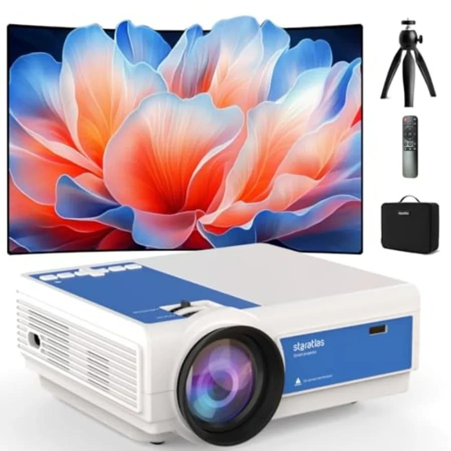 Mini Proiettore 5G Wifi Bluetooth 12000L Nativi 1920x1080P per Esterni e Home Theater con Supporto HDMI USB 1080P - Bundle Incluso