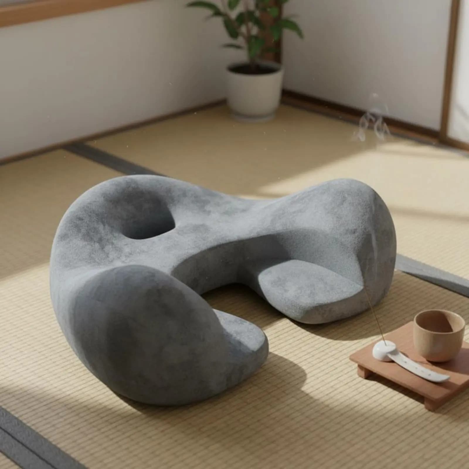 Zafu Cushion Long Sit Comfort Zen Meditation Seat Zazen Seat Cushion Thick Cushioning Seated Support Ergonomic Shape for Reading