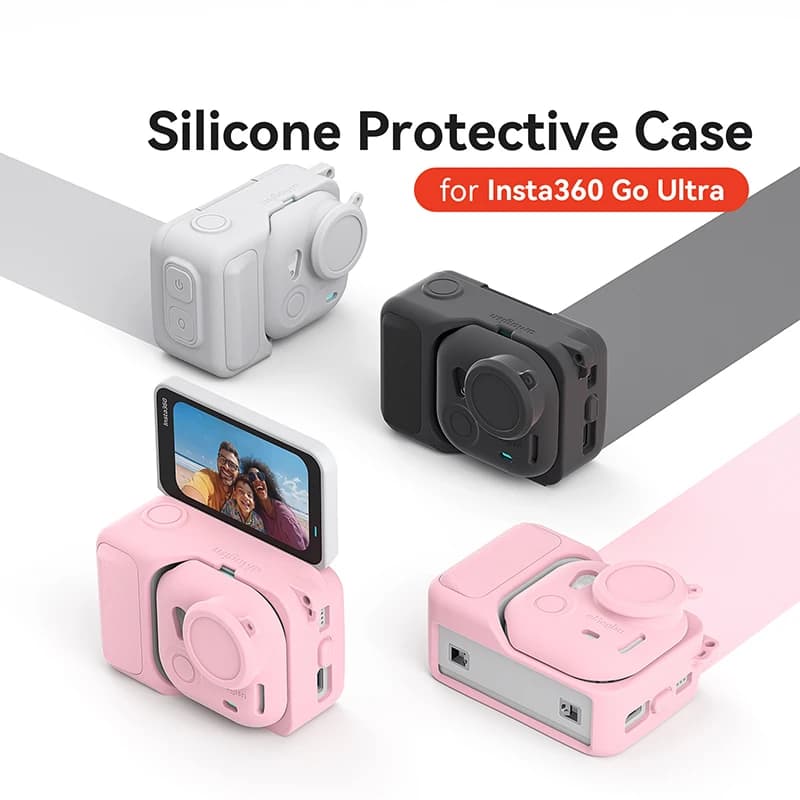 Custodia Protettiva in Silicone con Pellicola Protettiva per Obiettivo per Insta360 GO Ultra Action Camera