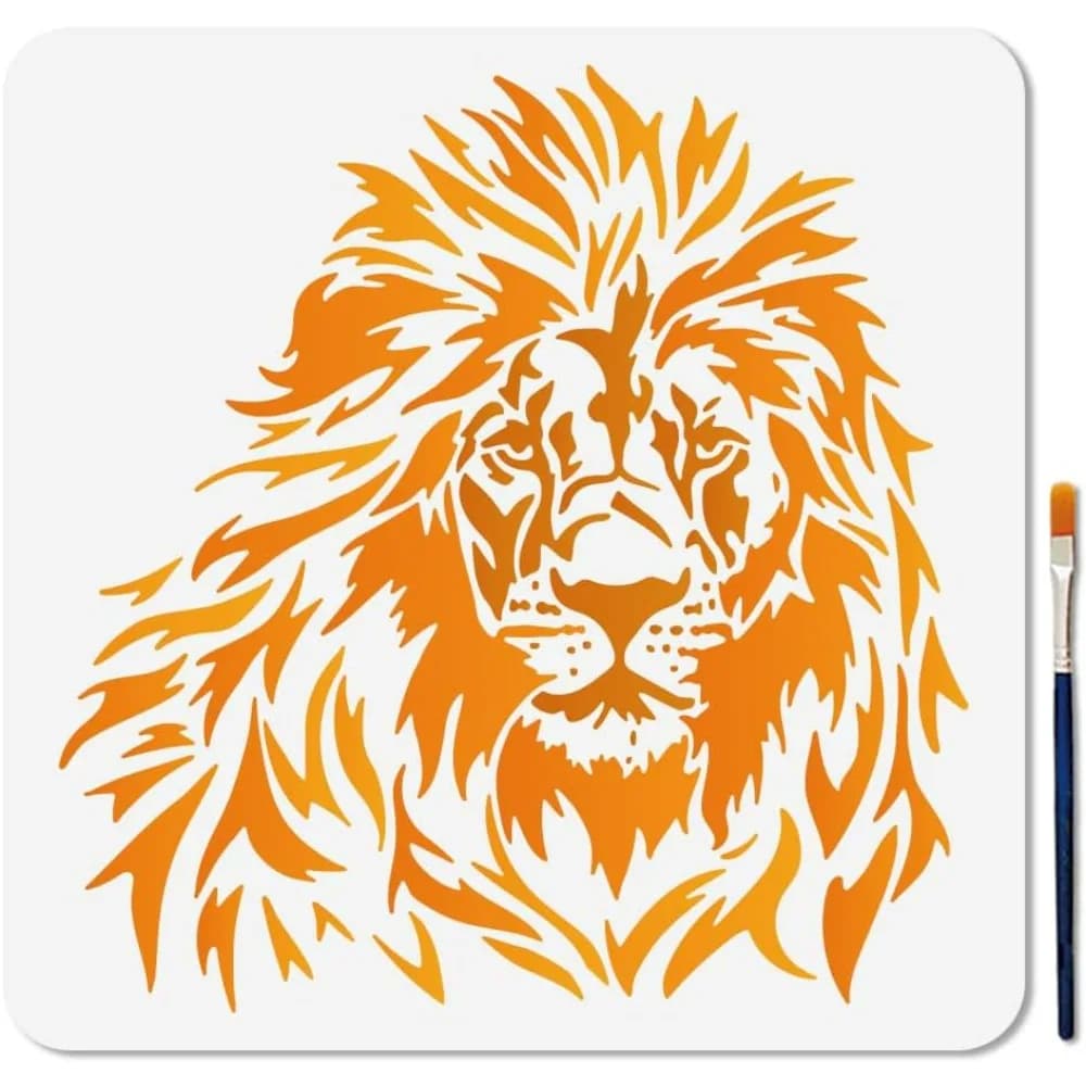 Stencil lion head Stencil wild animals for models with brush for shirt Home decoration wooden wall
