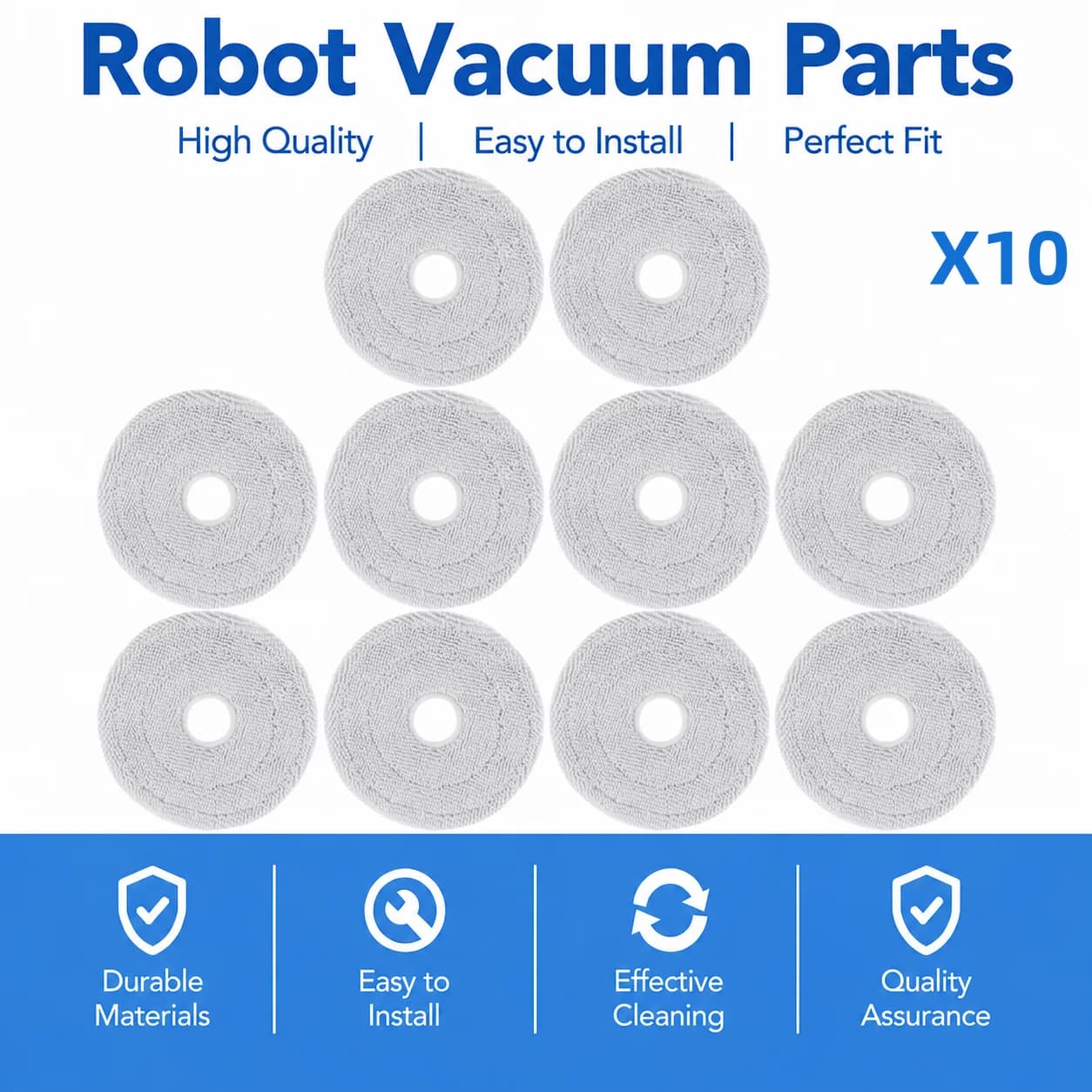 Compatibile con Ecovacs Robot Vacuum mini / DJX11 / mini 2 / DJX28 Accessori Panni per la pulizia e tamponi per la pulizia