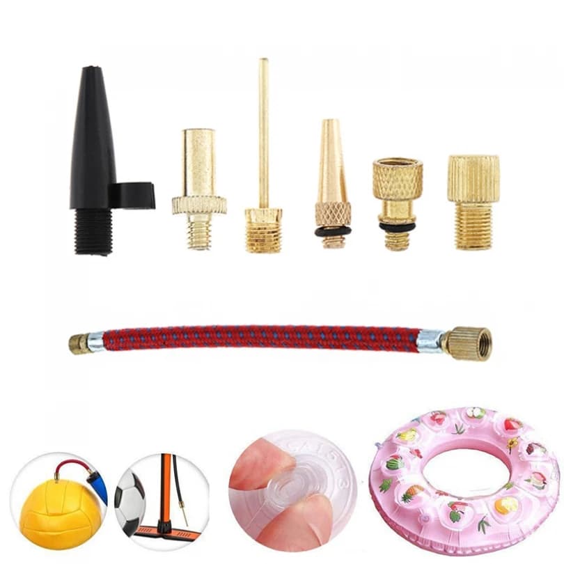 Accessori per pompe ad aria: adattatori per valvole gonfiabili, aghi per pompe a sfera, strumenti adattatori per valvole, adatti per bici, palestra, palloncini