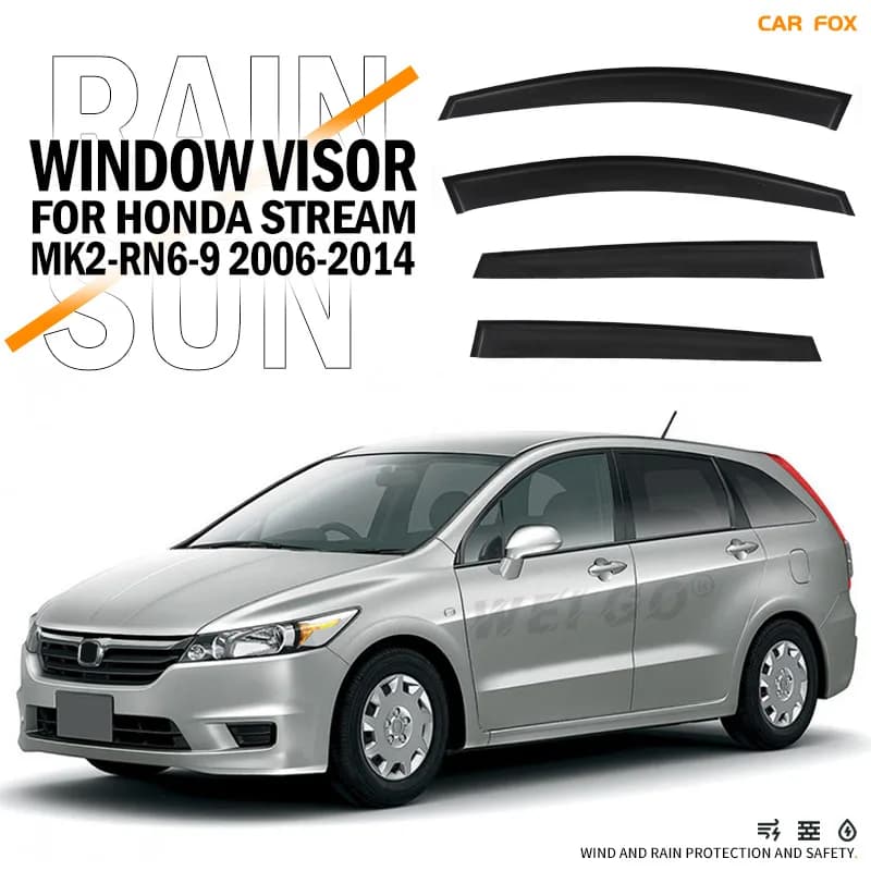 Per HONDA STREAM RN1-9 2000-2014: Deflettori Parasole per Finestrini Auto, Protezione da Pioggia e Sole, Accessori Auto