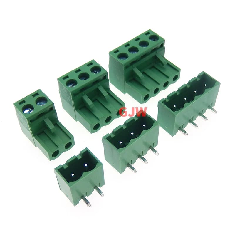 Passo 5.08mm 2/3/4P Morsettiera PCB plug-in a vite 2EDGK 2EDGRC Connettore pluggable maschio/femmina ad angolo chiuso 5/10 pezzi