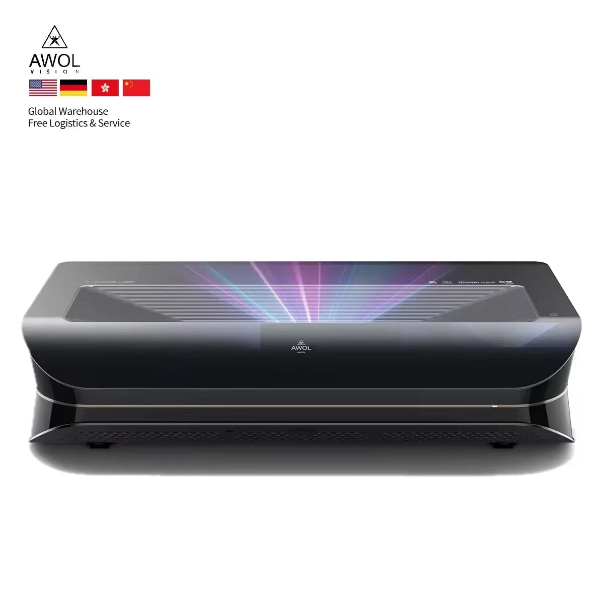 Proiettore Laser Ultra Corto Raggio HDR10 AWOL LTV-3000 Pro 4K 2026 con Schermo di Proiezione Elettrico a Scomparsa da Pavimento UST ALR 16:9