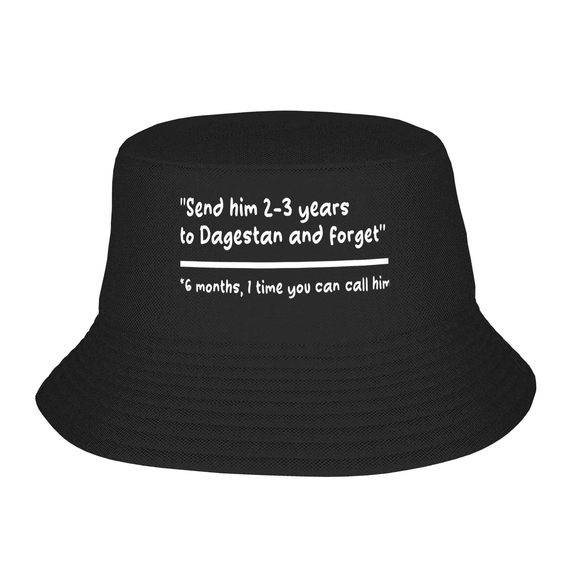 Cappello da Pescatore Divertente 'Invia a lui 2-3 anni in Dagestan' con Meme di Wrestling Estivo, Unisex Streetwear Personalizzabile Fai da Te, Cappelli Parasole