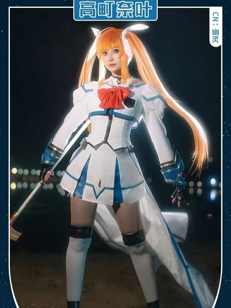 Cos-Mart Magical Girl Lyrical Nanoha Nanoha Takamachi Costume Cosplay Abbigliamento Abito Halloween Danza Giochi di ruolo Abiti Hot