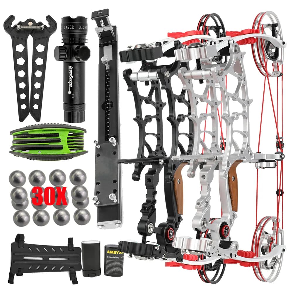 RHLH Set di arco composto a doppio uso Borsa per arco Asse corto 30-75 libbre Let-off regolabile 80% Tiro con l'arco Caccia Tiro al bersaglio Sport all'aria aperta