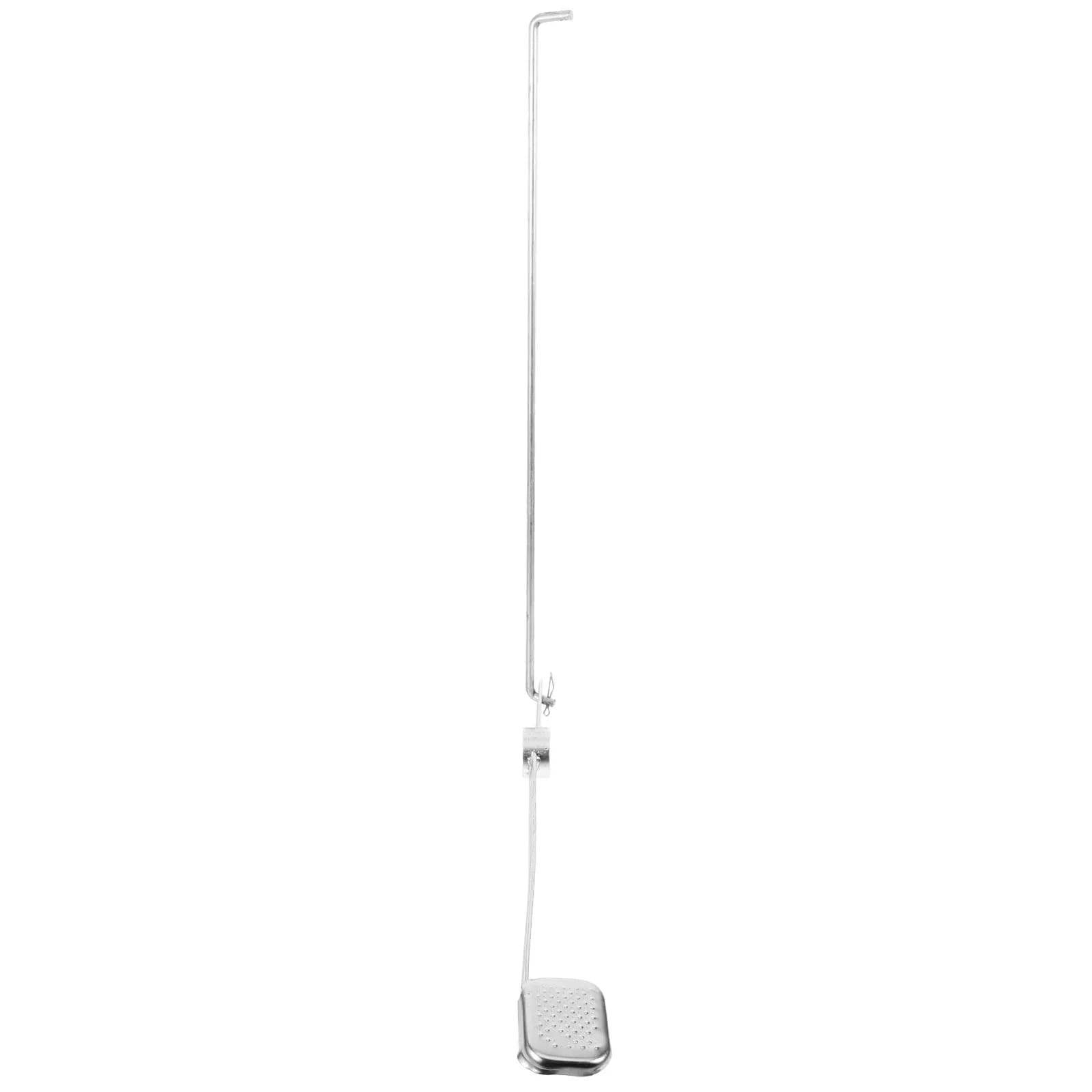 Trash Can Replacement Pedal Silver Iron 103 cm Foot Step for Outdoor Garden Waste Bins 1 Piece