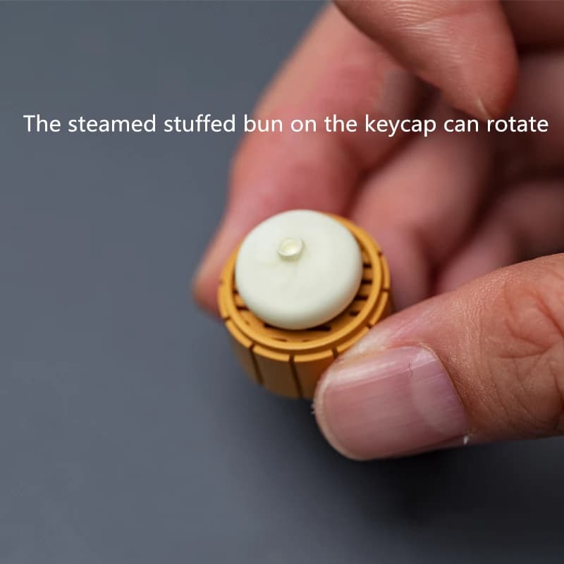 1 Piece Manual Steamed Stuffed Bun Resin Keycap Rotatable Personality Key Cap For MX Switch Mechanical Keyboard