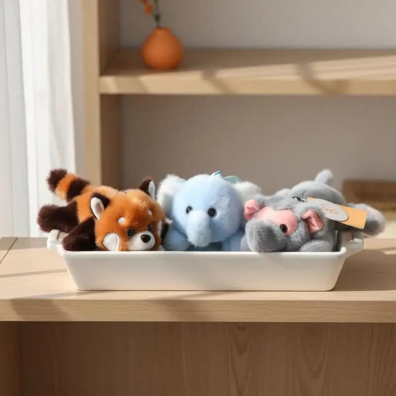 Portachiavi Peluche Animale Carino – Ciondolo Borsa Kawaii con Ornitorinco, Procione, Elefante, Coccodrillo, Morbido Ciondolo Regalo Imbottito
