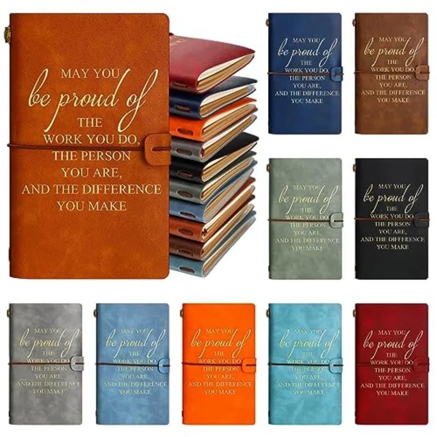 Employee Appreciation Gift Bulk Leather Journal Inspirational Notebook May You Be Proud of the Work You Do Christmas Office Gro