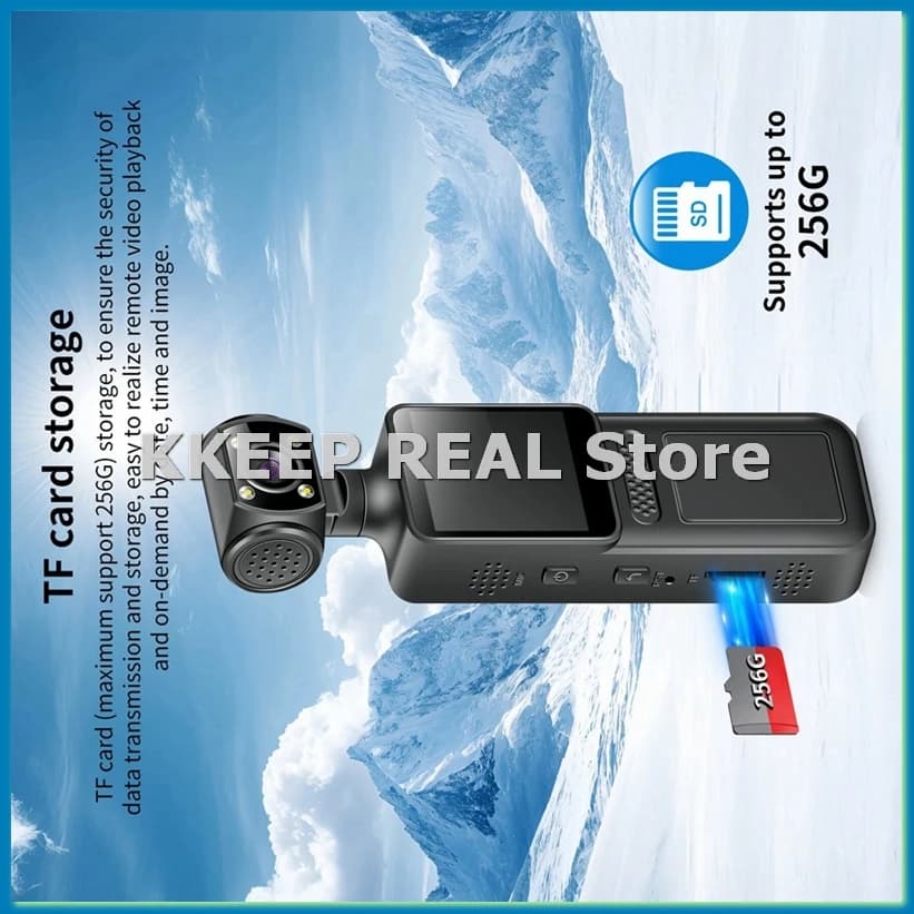 HD sports camera with action pocket room 4K 180 ° Wheel the mini camera Wifi Portable sports camera without memory card- A23U